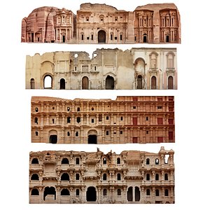 3D Ancient Walls Architecture Pack 4 model