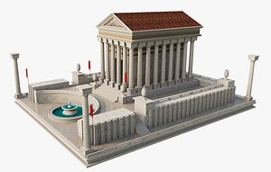 3D Ancient Classic temple model