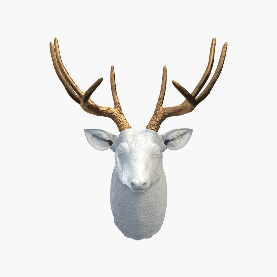 3d White Faux Taxidermy Deer