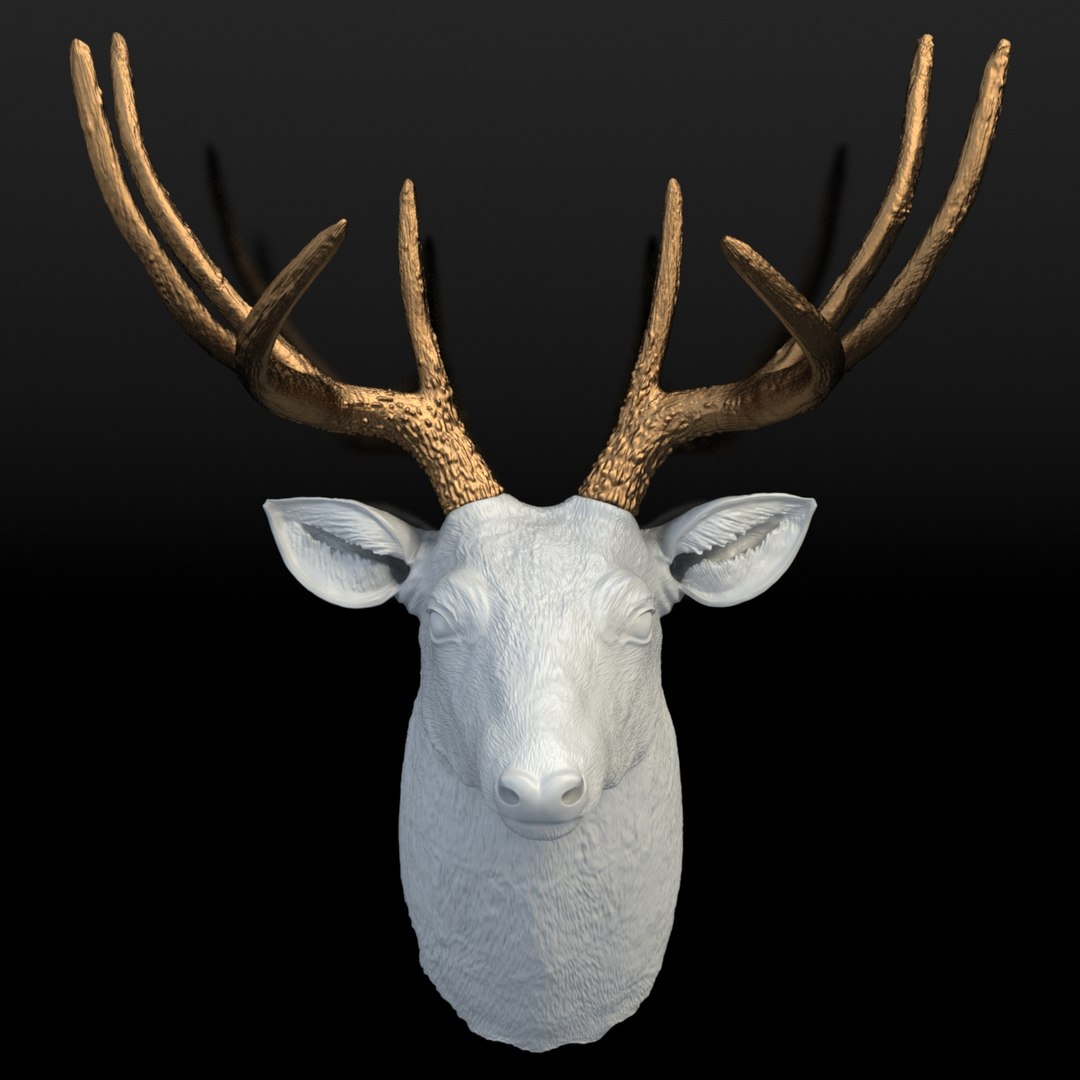 3d White Faux Taxidermy Deer