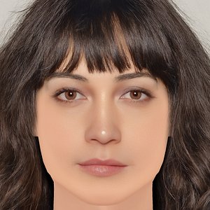 Lily Gladstone Head - No Hair - Low poly head for game