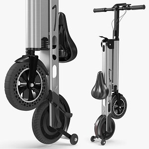 Folded Mini E-Bike Silver