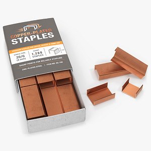 Copper Paper Staples Package 3D model