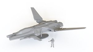 3D sci fi fighter scifi ship model