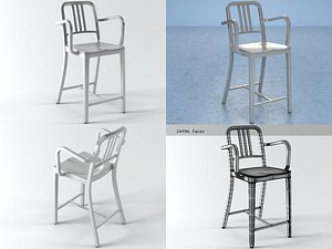 Navy Counter Stool With Arms