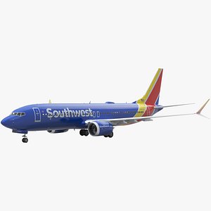 Southwest Airlines Boeing 737 Max 8 Rigged for Cinema 4D 3D model