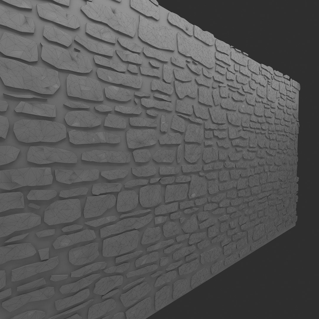 3d model masonry stone wall 2