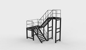 Industrial Stair 3D model model