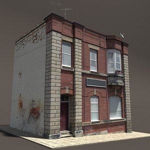 3d 3ds building exterior modeled