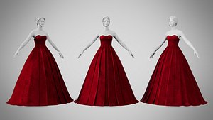 Dress 48 Crimson Velvet 3D