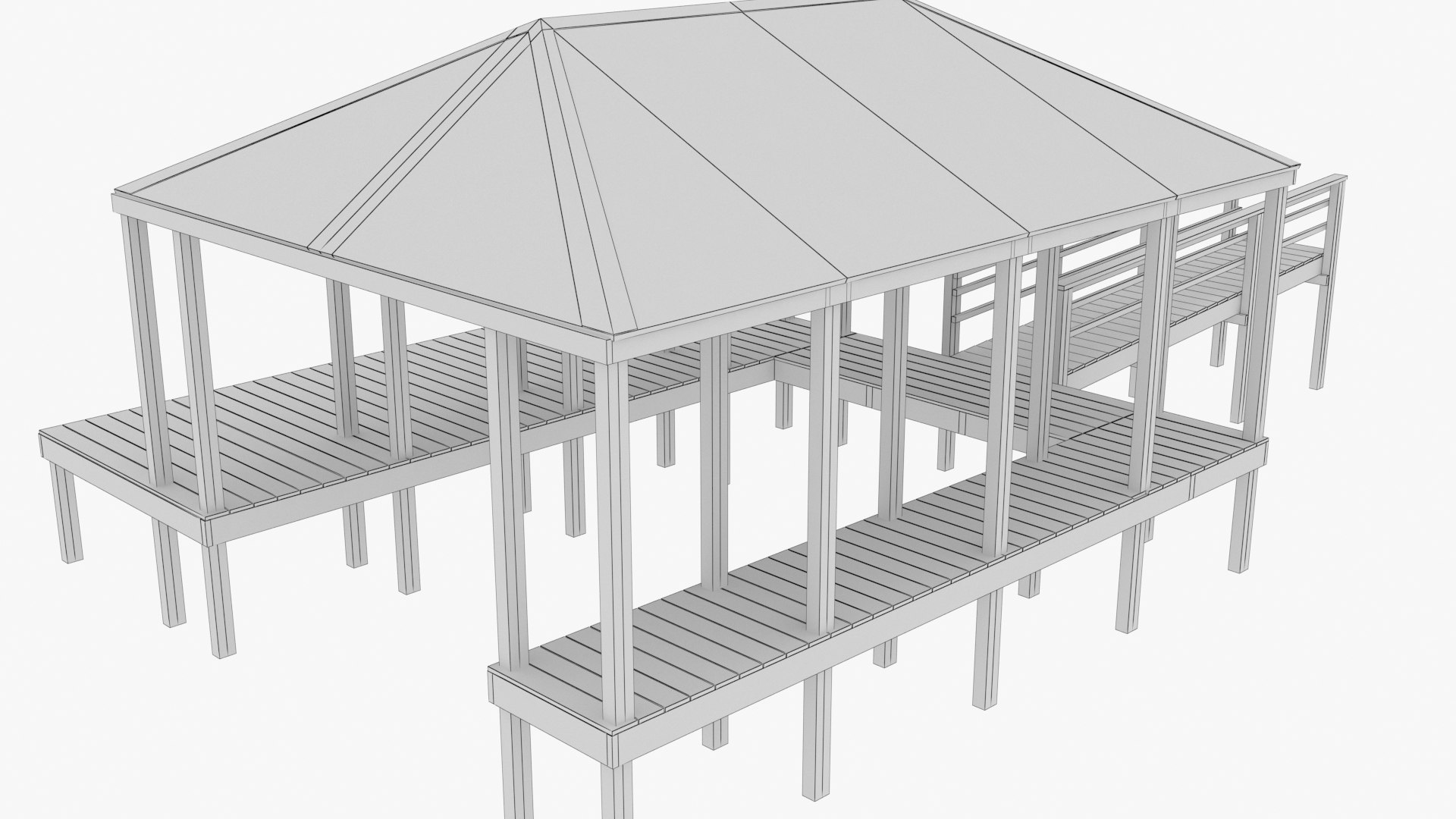 Boat Dock With Roof Model - TurboSquid 2117109