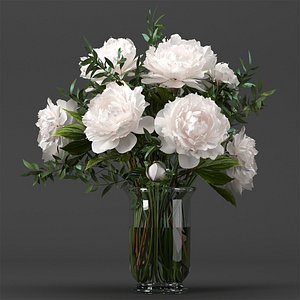 Bouquet of white pions