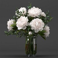 Bouquet of white pions