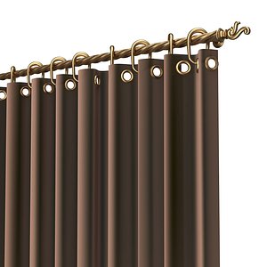 Cornice Classic Curtain 01 Gold 3D model