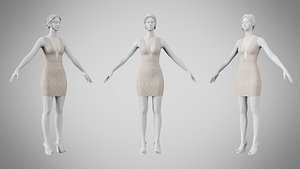 Dress 34 Minimal Geo Lines 3D