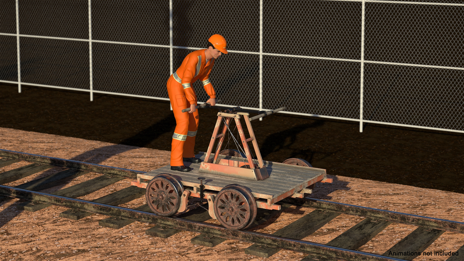Vintage Railway Handcar Rigged 3D Model - TurboSquid 1892651