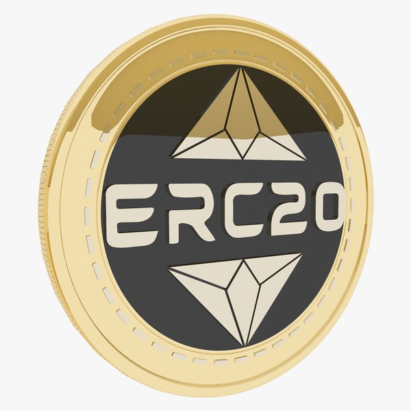 3D ERC20 Cryptocurrency Gold Coin model