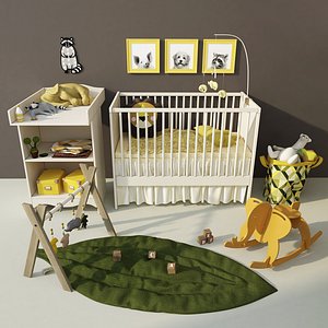 solgul cot changing table 3D