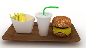 3D Burger Pack model