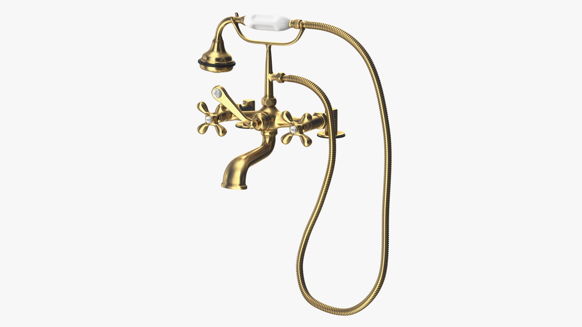 Classic Bronze Bath Shower Mixer 3D model preview