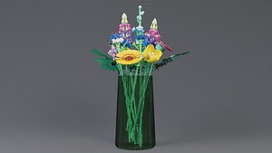 3D Lego Wildflower bouquet model