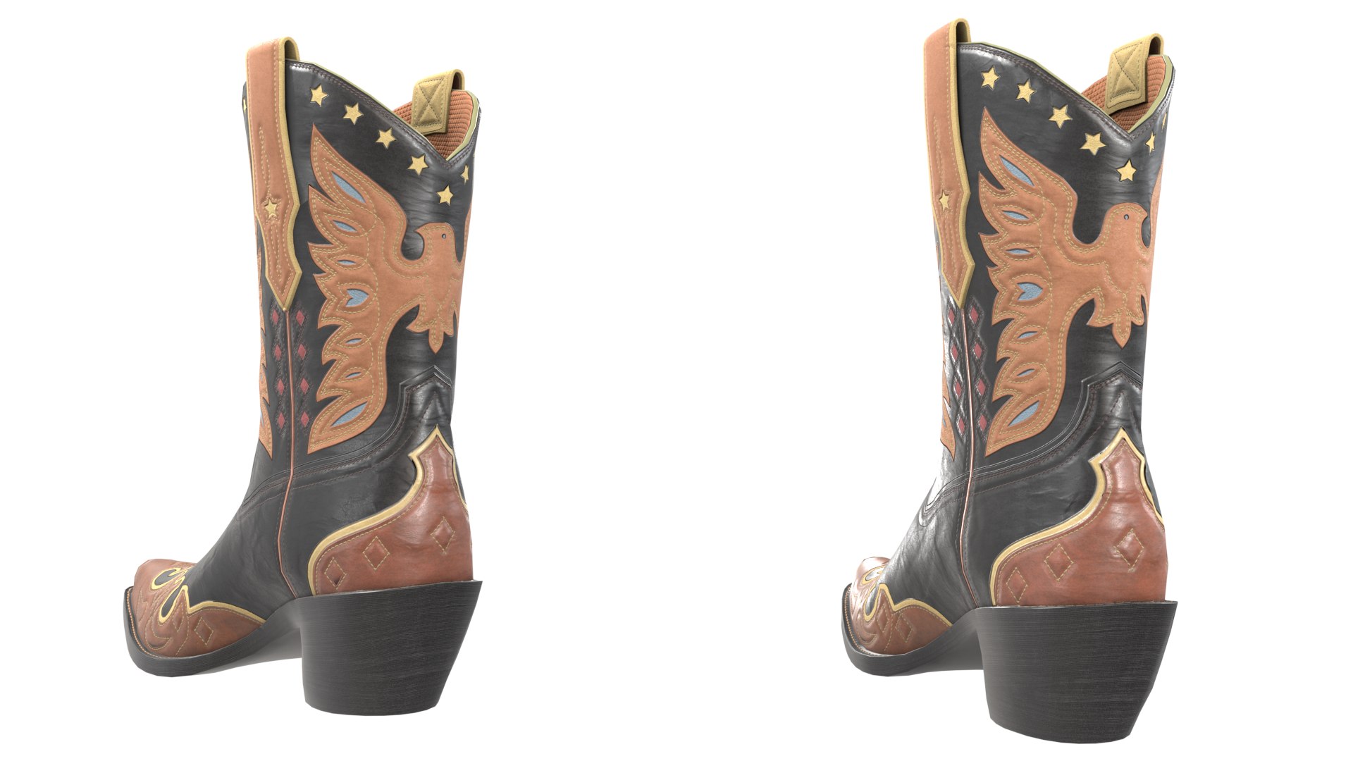 Eagle Star Cowboy Black Boots 3D model https://p.turbosquid.com/ts-thumb/wf/m7TMaz/c6/v6_anglecamera/png/1766923472/1920x1080/fit_q87/e86759474e0c32eadc4de75fc72ef9d24b690e5c/v6_anglecamera.jpg