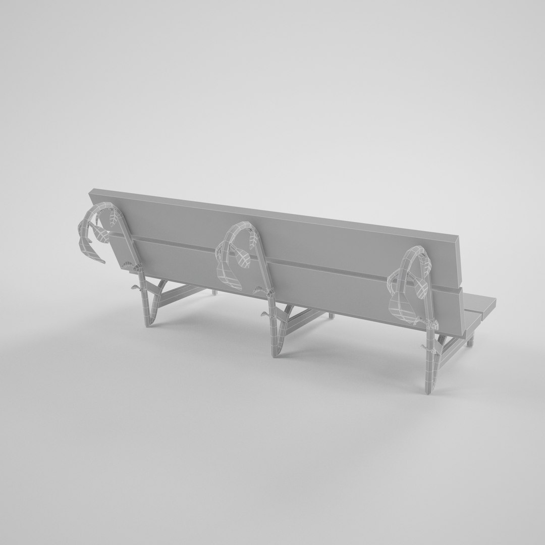 cartoon bench 3d model