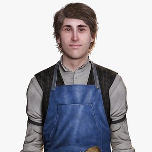 3D model Industrial Electrical Technician Fully Rigged 3D Model