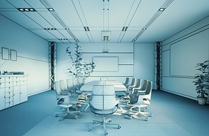 Modern Conference Room Interior Design 3D model