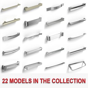 Collection of Furniture Handles 3D model
