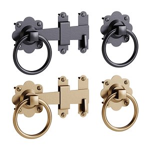 Black Gate Latch Wrought Iron Fence Door 3D
