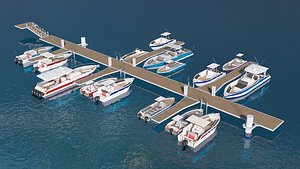 Marina for boats 3D model