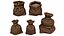 Stylized Fantasy RPG Sacks Burlap Bags Sack 3D model