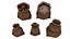 Stylized Fantasy RPG Sacks Burlap Bags Sack 3D model