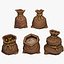 Stylized Fantasy RPG Sacks Burlap Bags Sack 3D model