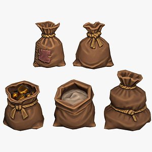 Stylized Fantasy RPG Sacks Burlap Bags Sack