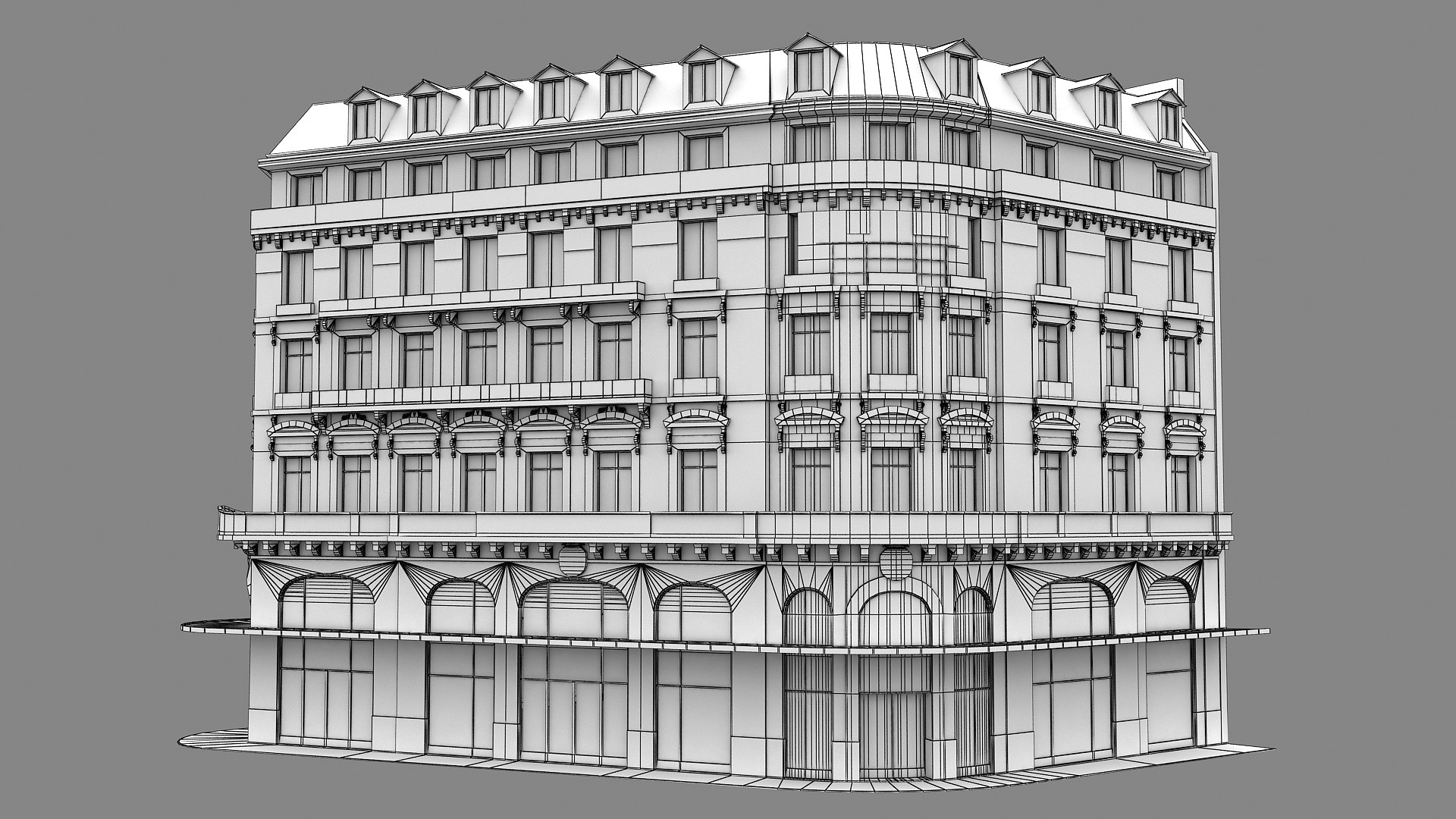 3D Boulevard Haussman Paris Building Galeries Lafayette Gourment ...