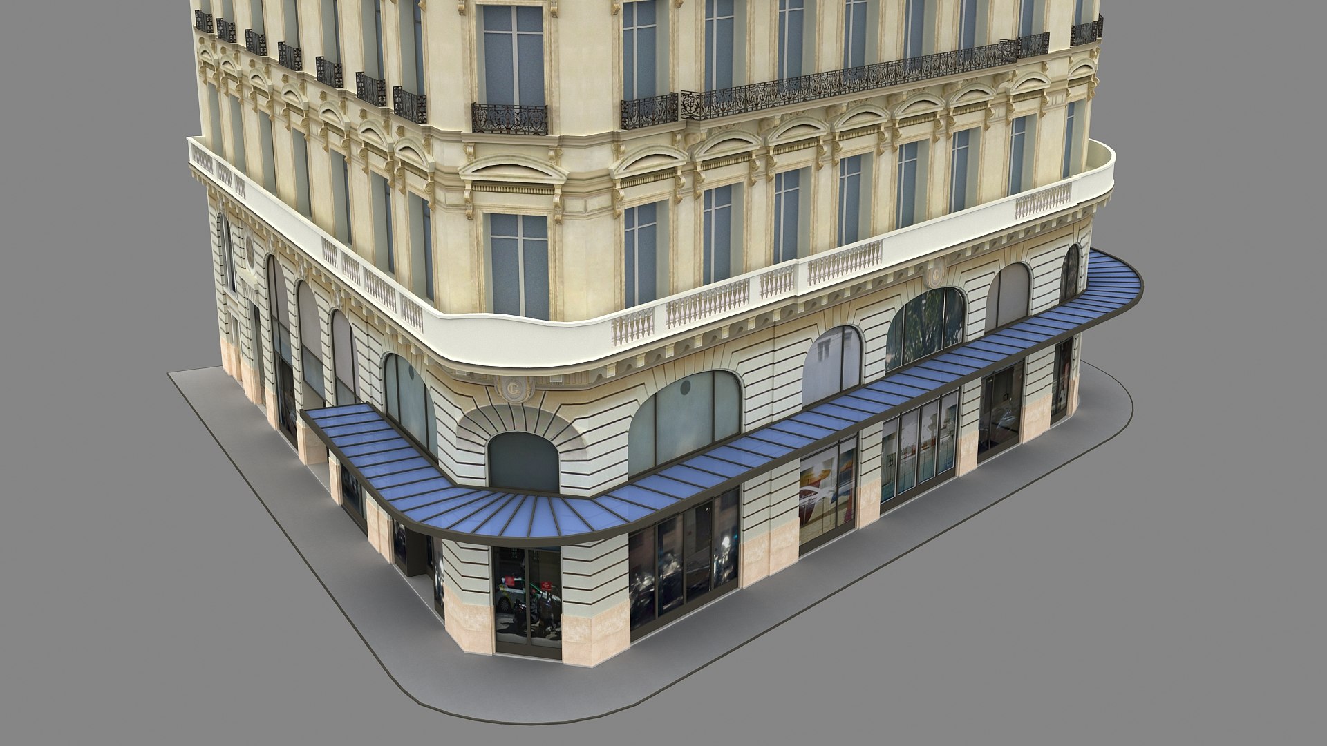 3D Boulevard Haussman Paris Building Galeries Lafayette Gourment ...