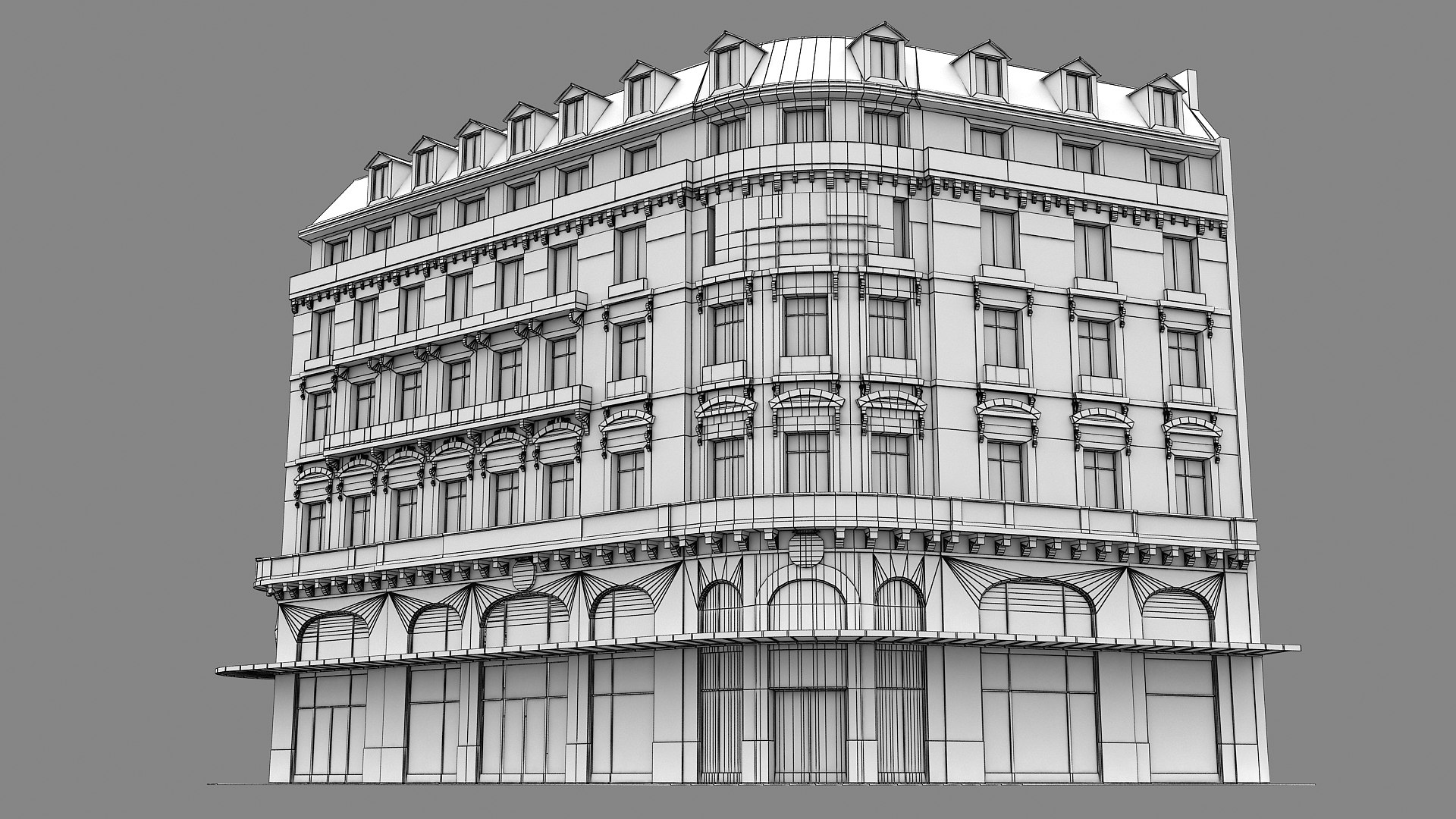 3D Boulevard Haussman Paris Building Galeries Lafayette Gourment ...