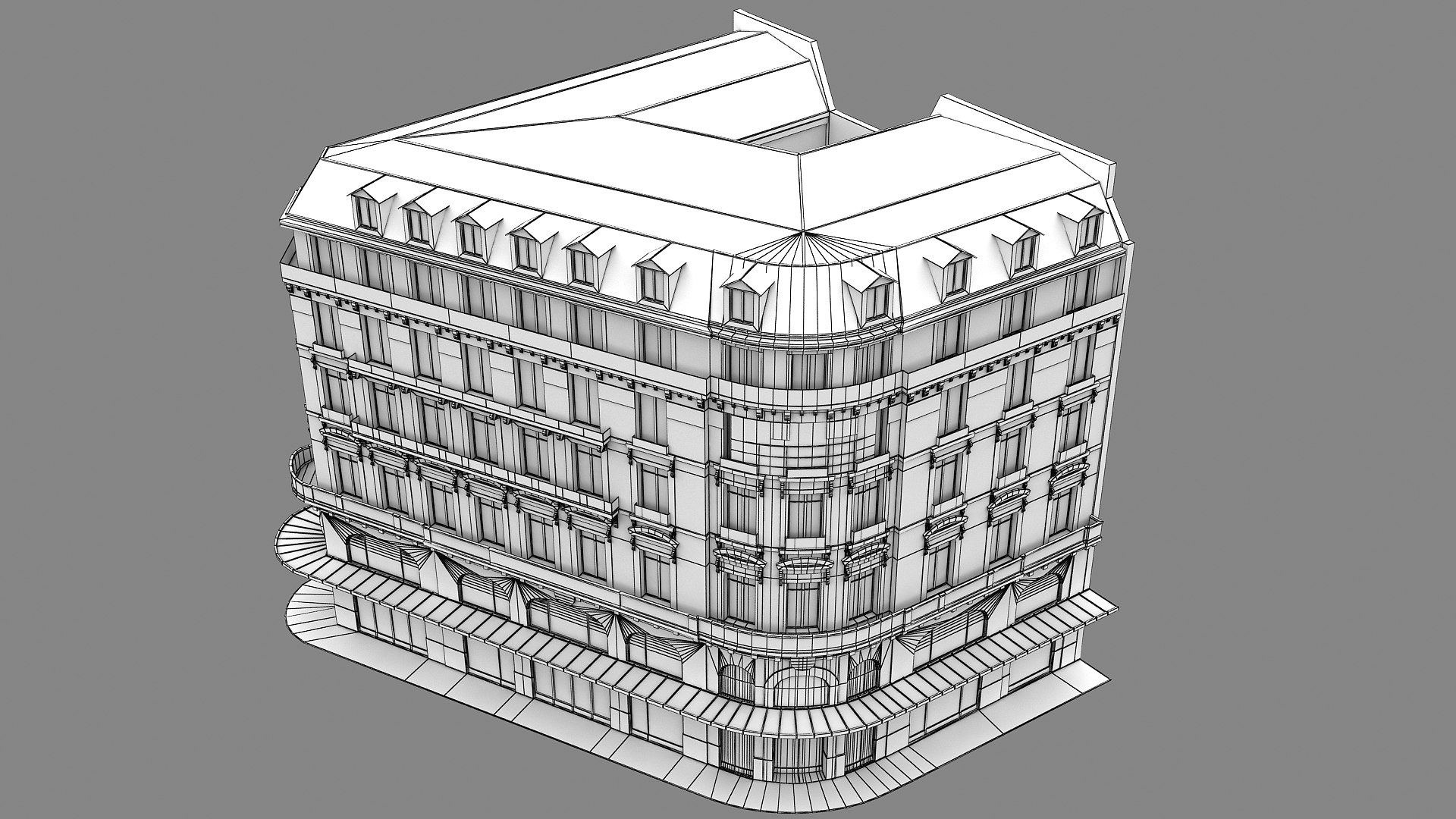 3D Boulevard Haussman Paris Building Galeries Lafayette Gourment ...