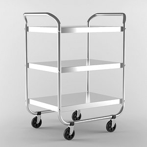 Steel Three Shelf Tubular Utility Cart