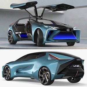 3D Lexus LF30 Electrified Electric Concept Coupe Rigged for Cinema 4D model