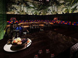 Modern bar ktv living room dining room 3D model