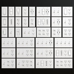 Bestten US wall switches and sockets with plates