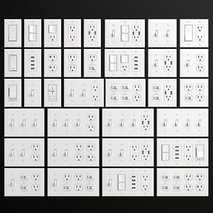 Bestten US wall switches and sockets with plates