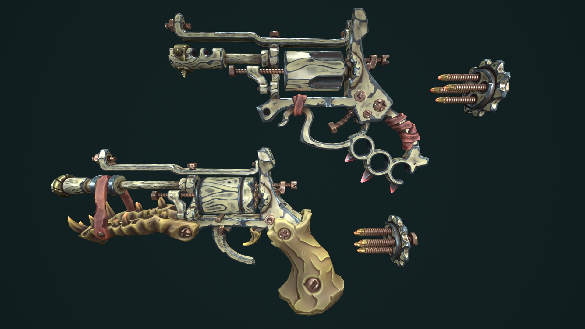 Modular Stylized Desert Revolver 3D Model - TurboSquid 2324430