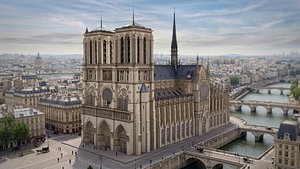Notre Dame Cathedral Ultra High Detail 8K PBR Textures 3D Model 3D model
