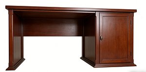 3D Red wood furniture old-fashioned red table with cabinet model