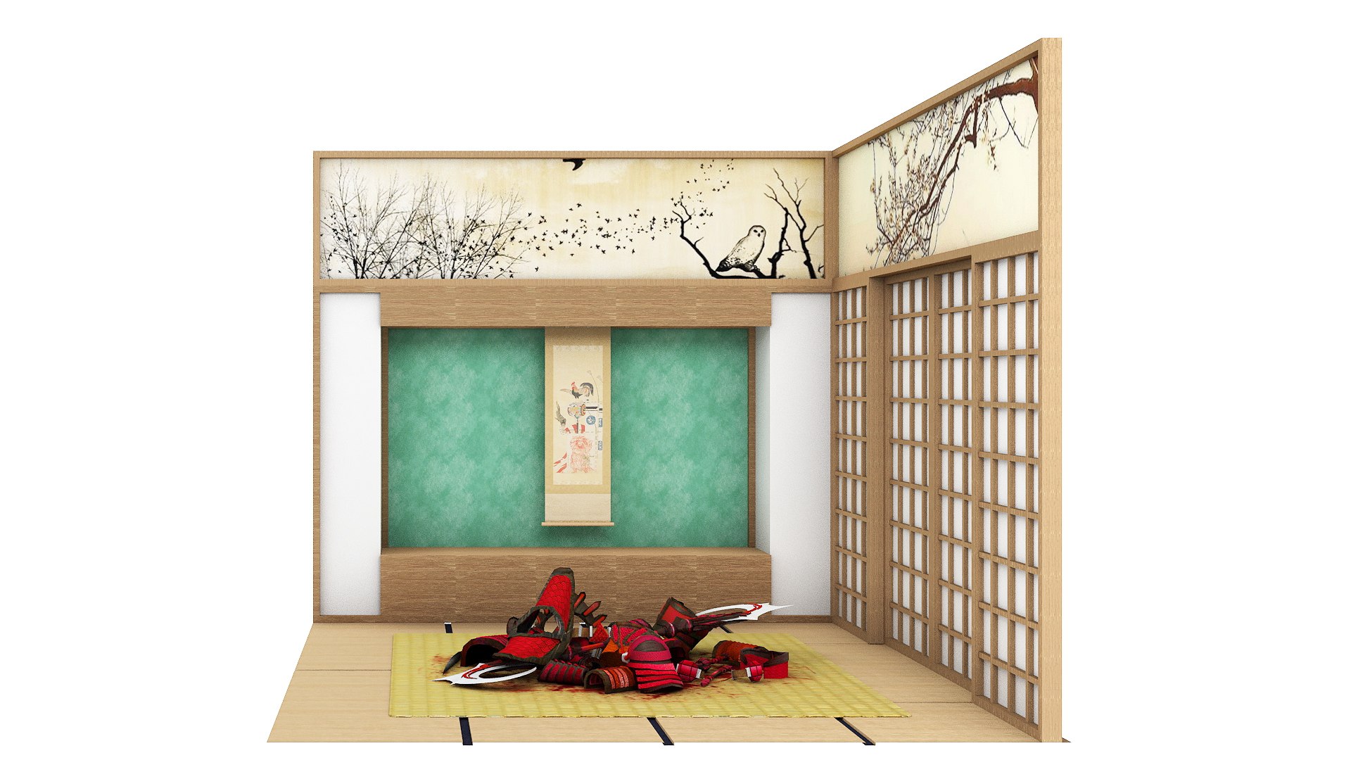 Japanese Room Of Fallen Samurai Model - TurboSquid 1925801