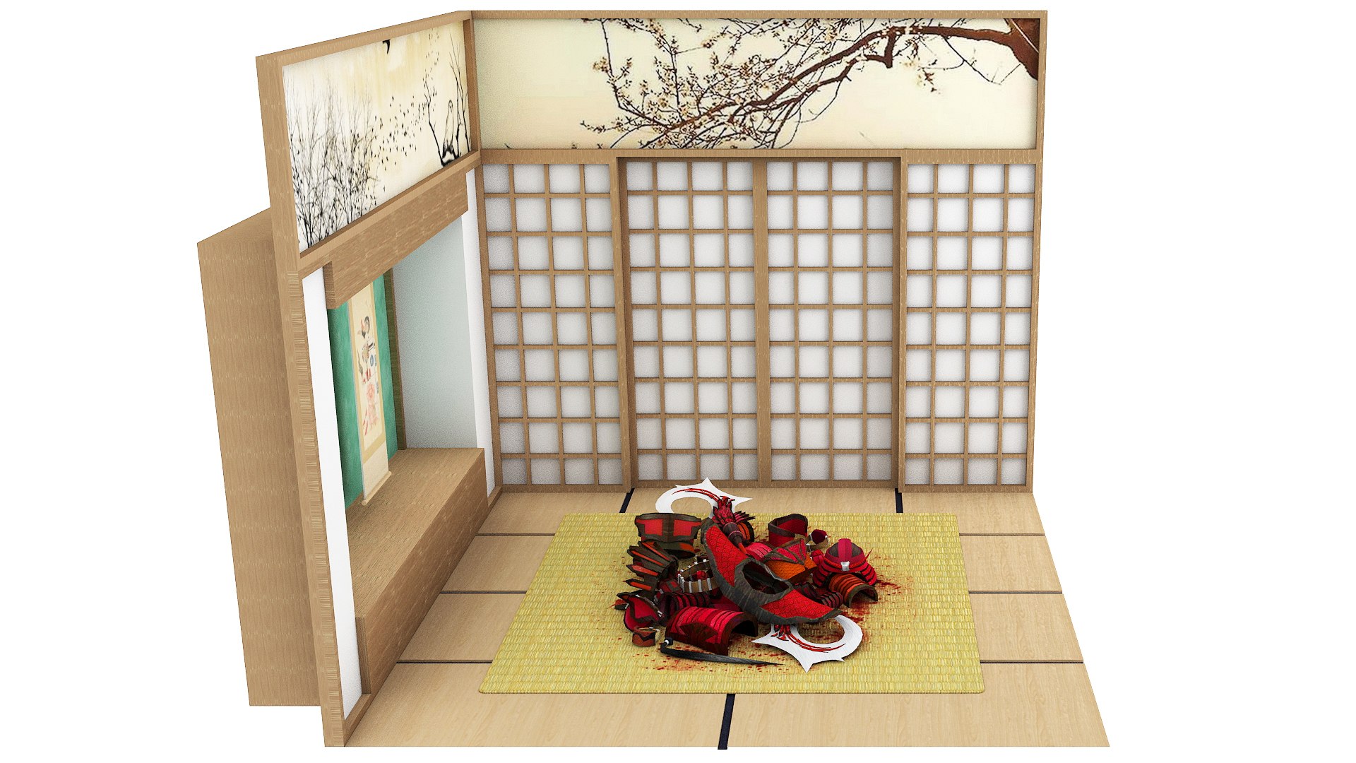 Japanese Room Of Fallen Samurai Model - TurboSquid 1925801